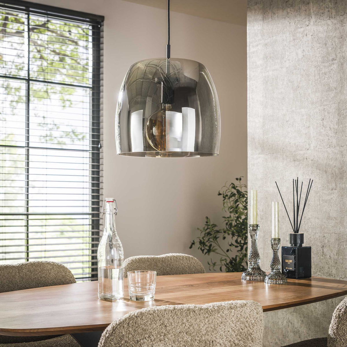 Hanging lamps - Hanging lamp Dain 1 - light chrome-colored glass - Dimehouse