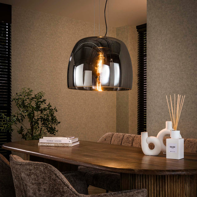 Hanging lamps - Hanging lamp Dain 1 - light XL chrome-colored glass - Dimehouse