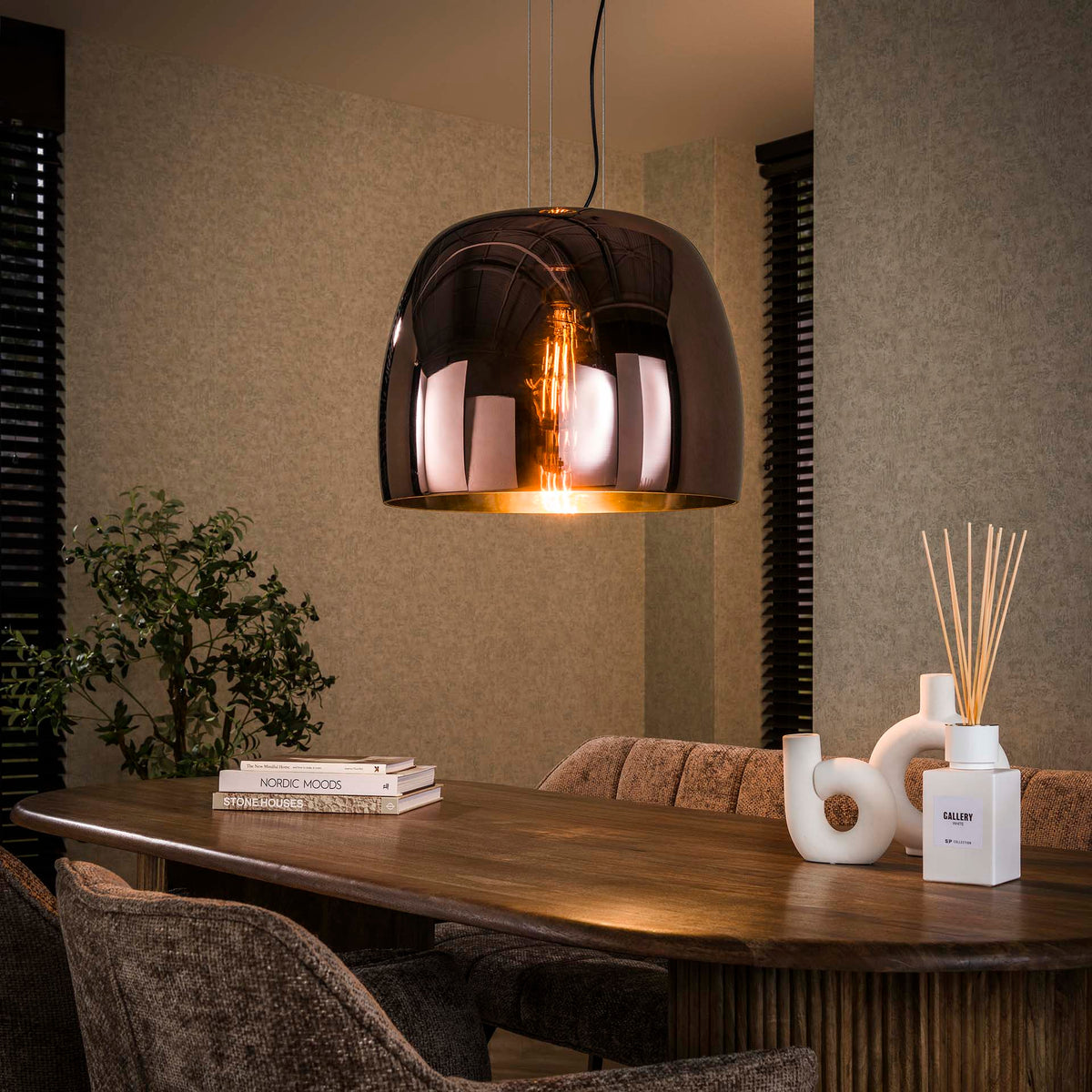 Hanging lamps - Hanging lamp Dain 1 - light XL copper-colored glass - Dimehouse
