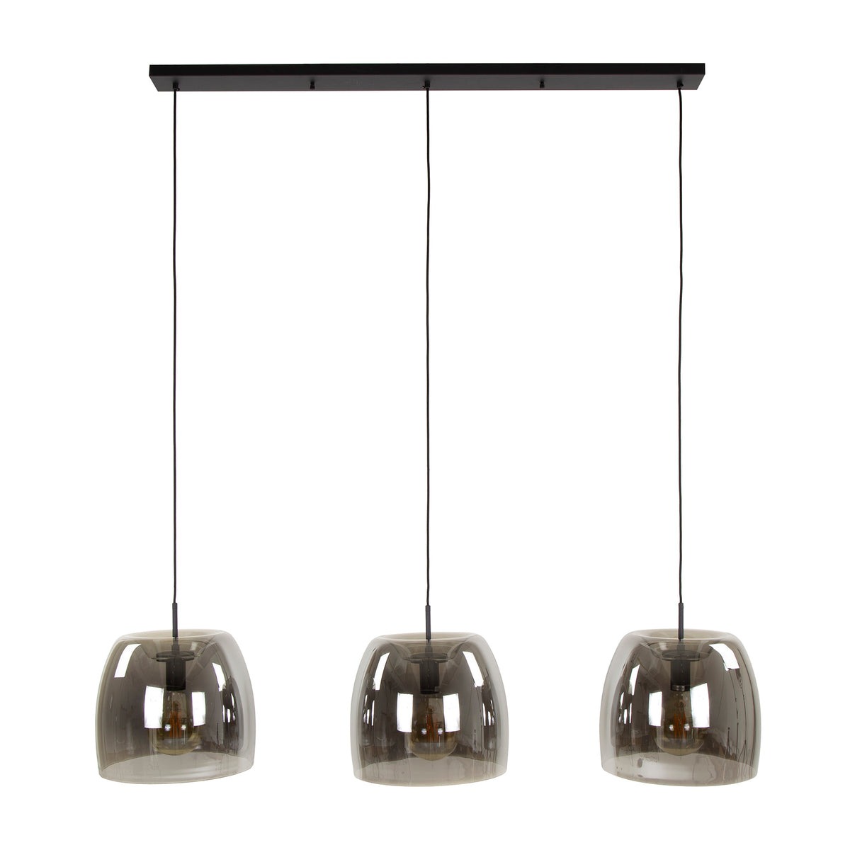 Hanging lamps - Hanging lamp Dain 3 - light chrome-colored glass - Dimehouse