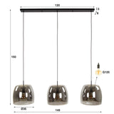 Hanging lamps - Hanging lamp Dain 3 - light chrome-colored glass - Dimehouse