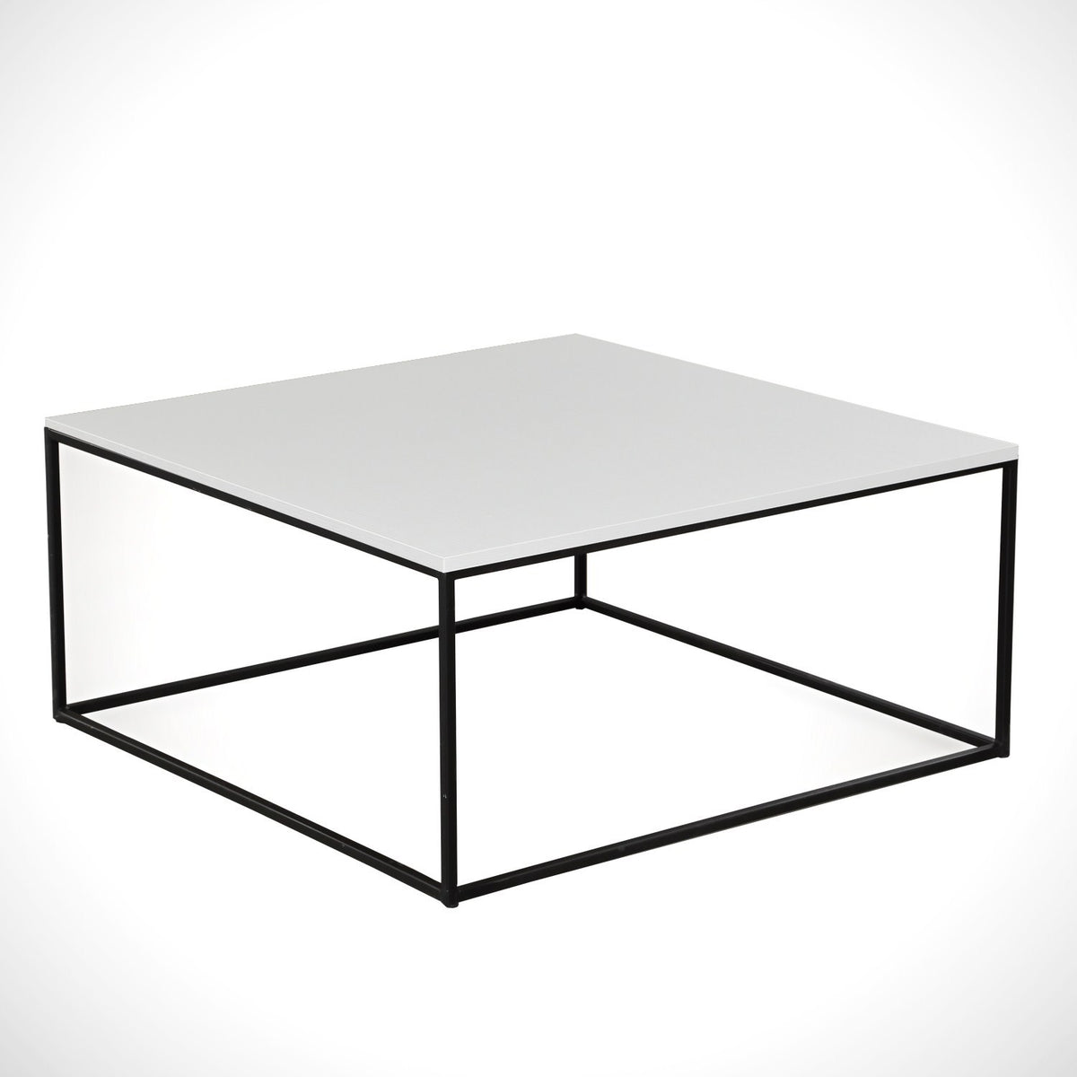 Coffee tables - Square coffee table white Melamine - 75x75 cm - Pola - Dimehouse