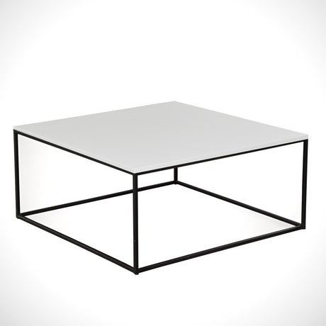 Coffee tables - Square coffee table white Melamine - 75x75 cm - Pola - Dimehouse