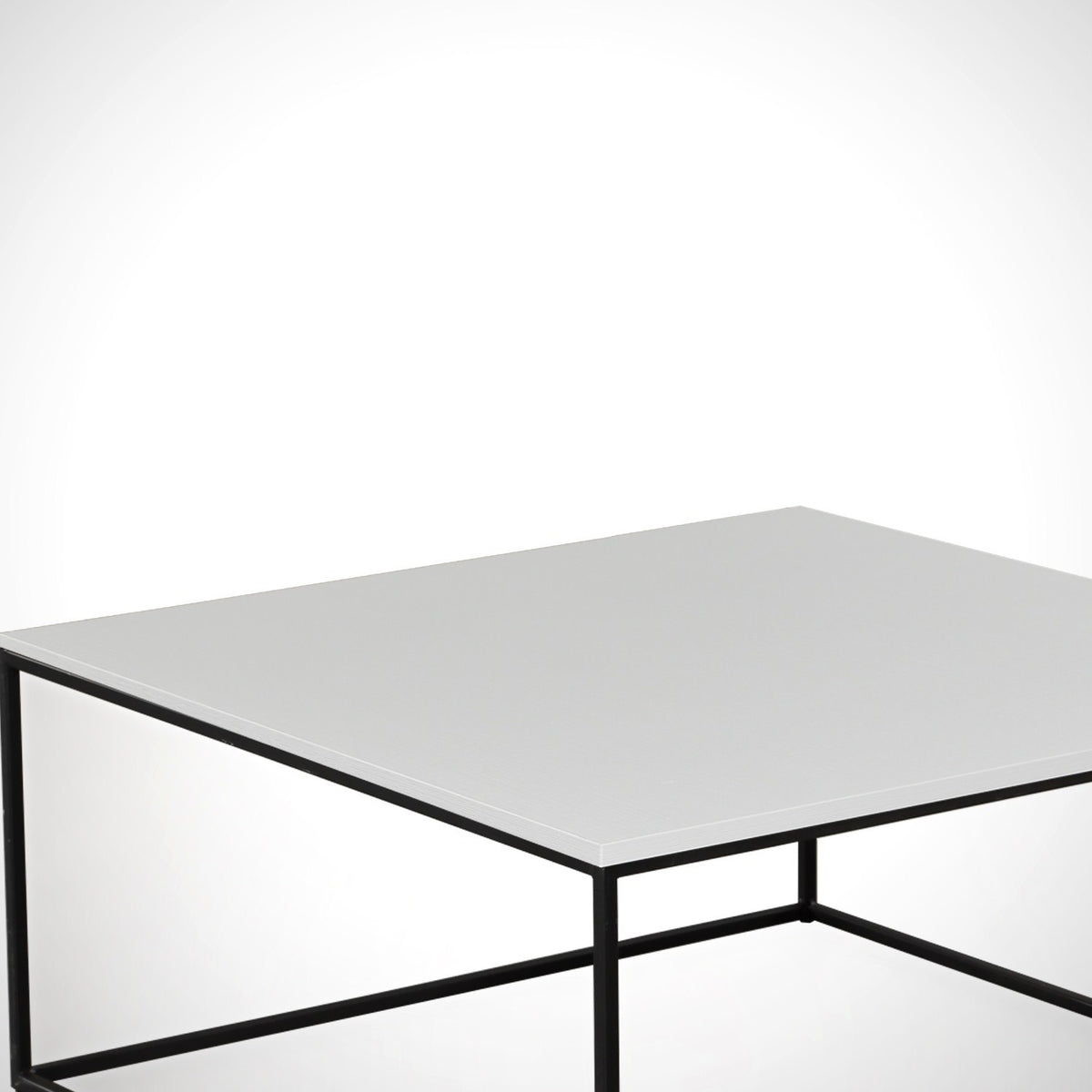 Coffee tables - Square coffee table white Melamine - 75x75 cm - Pola - Dimehouse