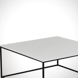 Coffee tables - Square coffee table white Melamine - 75x75 cm - Pola - Dimehouse
