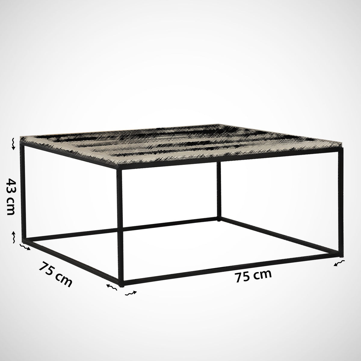 Coffee tables - Square coffee table black Marble look - 75x75 cm - Pola - Dimehouse