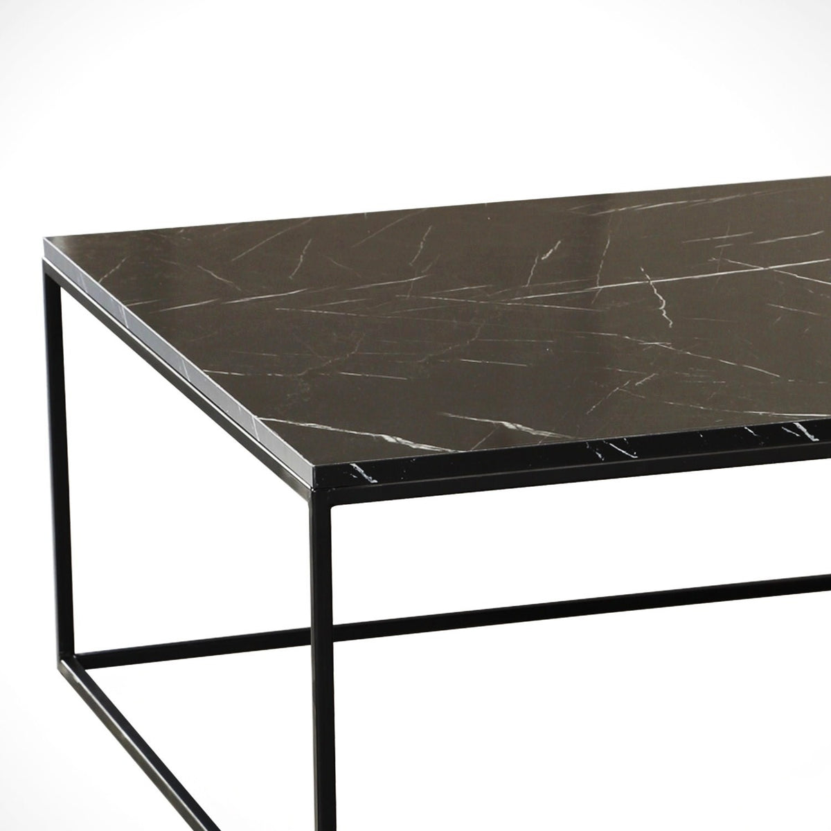 Coffee tables - Square coffee table black Marble look - 75x75 cm - Pola - Dimehouse