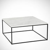 Coffee tables - Square coffee table white Marble look - 75x75 cm - Pola - Dimehouse