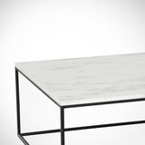 Coffee tables - Square coffee table white Marble look - 75x75 cm - Pola - Dimehouse