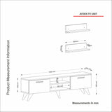 TV Furniture - TV Furniture Set Ayden Walnut Marble Melamine 150x40.6x29.5 cm - Dimehouse