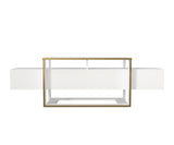 TV Furniture - TV Furniture Bianco White Gold Melamine 160x49.8x46.1 cm - Dimehouse