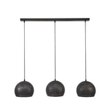 Hanging lamp Aya 3 Sphere DH Interior Brown LxWxH 87x33x27 Black brown White photo front view