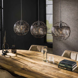 Hanging lamps - Hanging lamp Alfie 3 - light metal black brown - Dimehouse