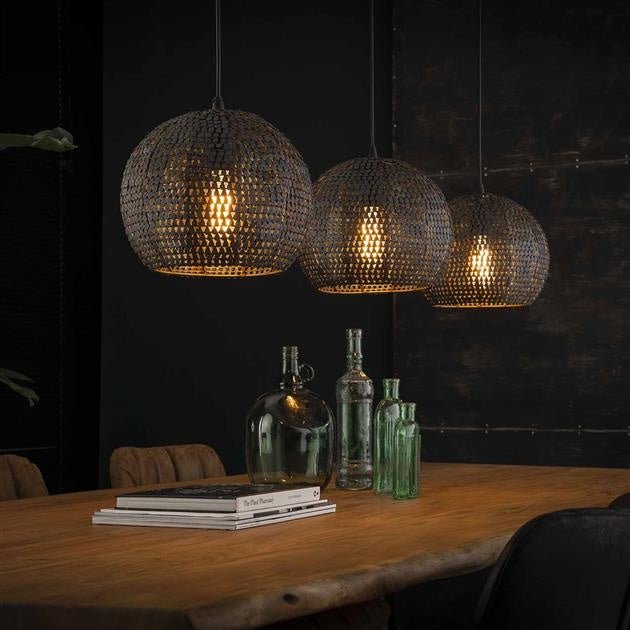 Hanging lamp Armoor DH Interior Brown LxWxH 111x35x29 Black brown Atmospheric photo diagonal front view