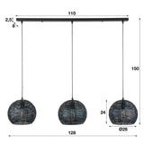 Hanging lamp Armoor DH Interior Brown LxWxH 111x35x29 Black brown White photo size indication