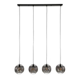 Hanging lamps - Hanging lamp Alfie 4 - light metal black brown - Dimehouse
