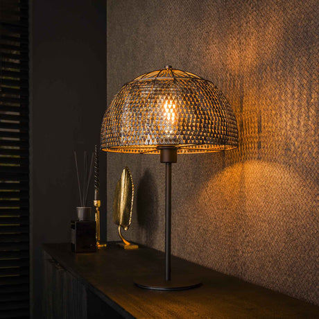 Table lamps - Table lamp Alfie Ø35 metal black brown - Dimehouse