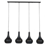Hanging lamp Aya 4 Black-Brown DH Interior Brown LxWxH 123x45x28 Black brown White photo front view