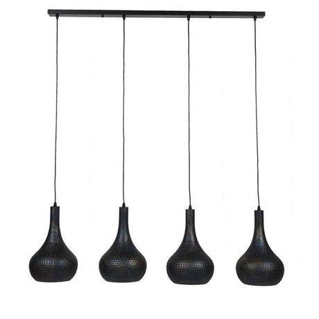 Hanging lamp Aya 4 Black-Brown DH Interior Brown LxWxH 123x45x28 Black brown White photo front view