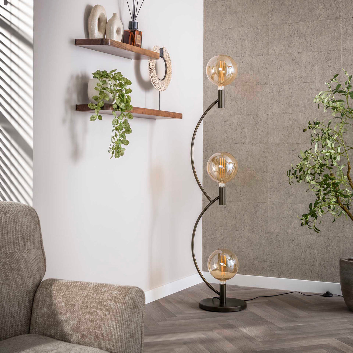 Floor lamps - Niro Floor Lamp 3 - light Sienna brown - Dimehouse