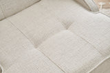 Armchairs - Armchair beige chenille fabric rural classic Ella - Dimehouse