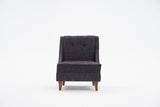 Armchairs - Armchair anthracite chenille fabric rural classic Ella - Dimehouse