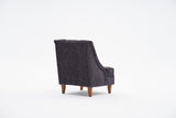 Armchairs - Armchair anthracite chenille fabric rural classic Ella - Dimehouse