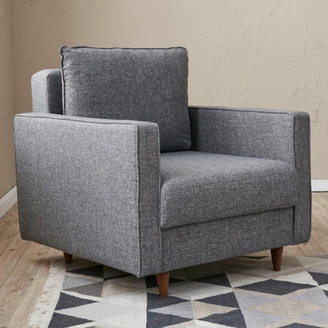 Armchairs - Modern rural armchair gray fabric Eva - Dimehouse