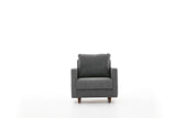 Armchairs - Modern rural armchair gray fabric Eva - Dimehouse