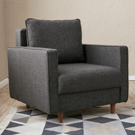 Armchairs - Modern rural armchair anthracite fabric Eva - Dimehouse