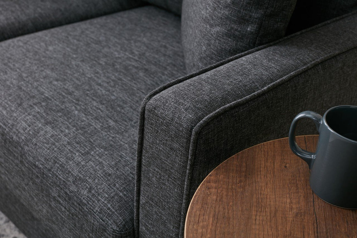 Armchairs - Modern rural armchair anthracite fabric Eva - Dimehouse
