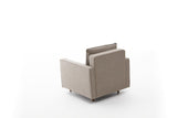 Armchairs - Modern rural armchair sand-colored fabric Eva - Dimehouse
