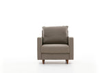 Armchairs - Modern rural armchair sand-colored fabric Eva - Dimehouse