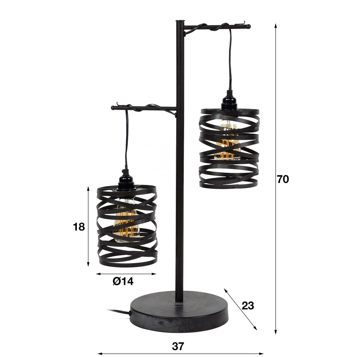 Table lamps - Industrial table lamp Spin Slate Gray 2 - light - Dimehouse
