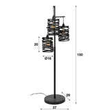Floor lamp Spin DH Interior Gray LxWxH 120x39x39 Slate gray White photo size indication