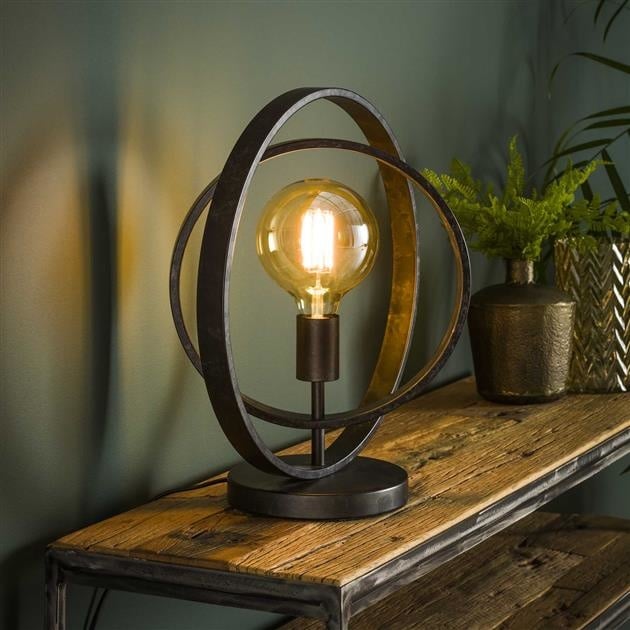 Table lamp Otan DH Interior Charcoal LxWxH 48x46x25 Metal Atmospheric photo diagonal front view