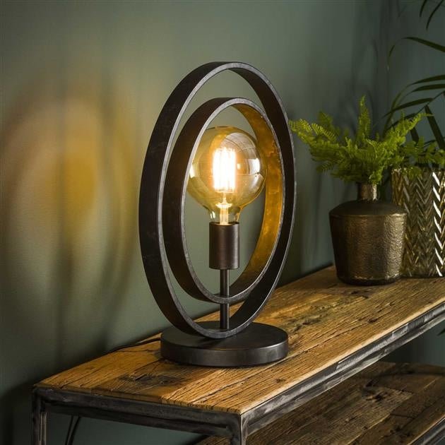 Table lamp Otan DH Interior Charcoal LxWxH 48x46x25 Metal Atmospheric photo diagonal front view
