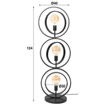 Floor lamp Otan DH Interior Charcoal LxWxH 128x45x36 Metal White photo size indication