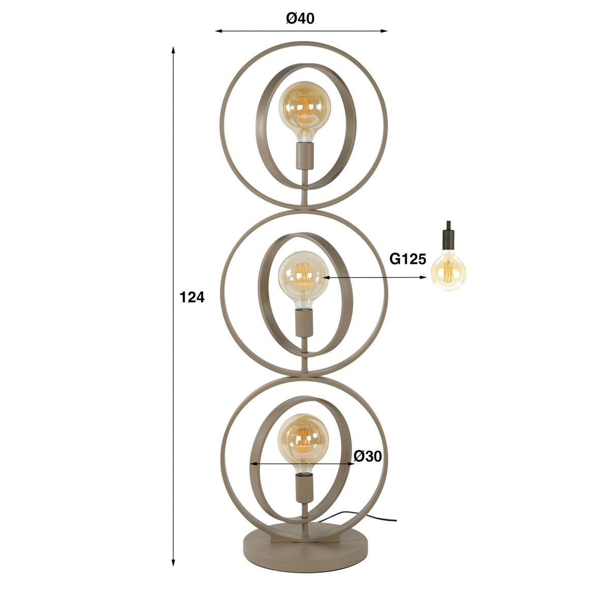 Floor lamps - Modern Floor Lamp Beige Otan 3 - lights - Dimehouse