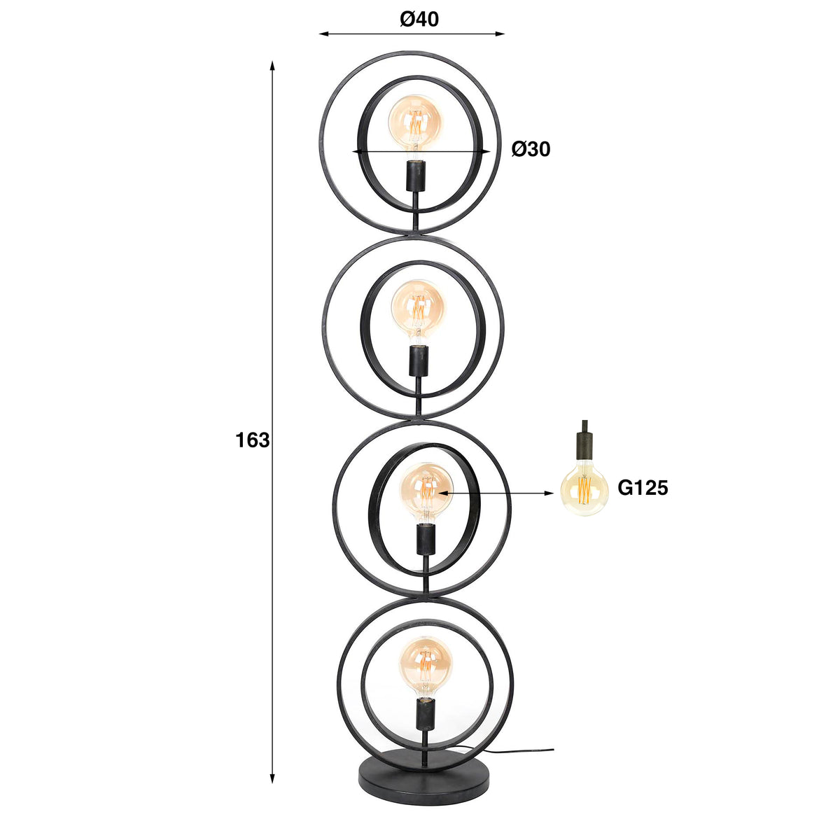 Floor lamps - Industrial floor lamp Otan metal 4 - lights - Dimehouse