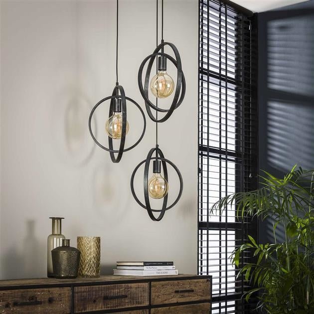 Hanging lamp Otan DH Interior Charcoal LxWxH 48x46x45 Metal Atmospheric photo diagonal front view