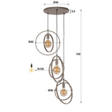 Hanging lamps - Modern Hanging Lamp Beige Otan stepped 3 - lights - Dimehouse