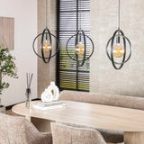 Hanging lamps - Hanging lamp Industrial - black - round metal - Otan 3 - light - Dimehouse