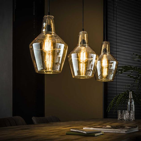 Hanging lamps - Industrial hanging lamp Dace 3 - light amber - Dimehouse