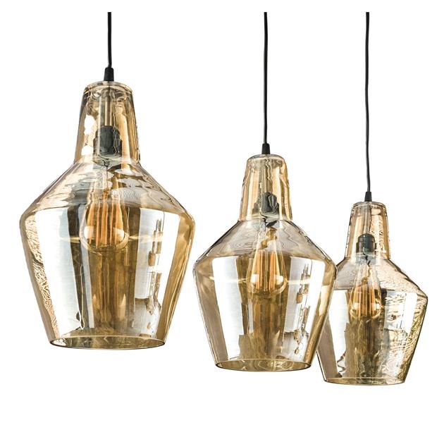 Hanging lamps - Industrial hanging lamp Dace 3 - light amber - Dimehouse