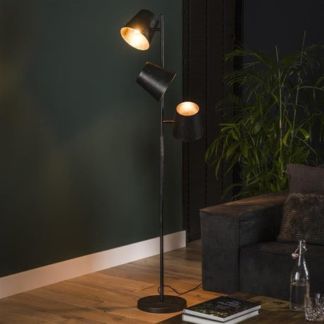 Floor lamp Carta DH Interior Charcoal LxWxH 76x51x31 Metal Atmospheric photo diagonal front view