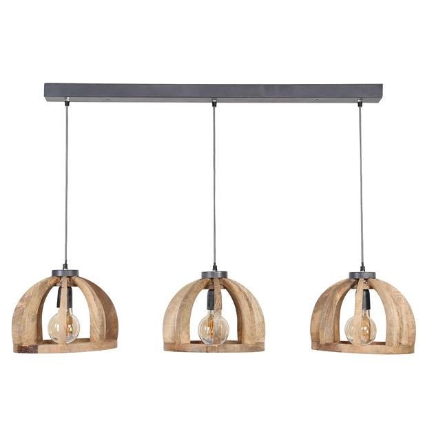 Hanging lamp Madri DH Interior Mango LxWxH 102x38x35 Mango wood White photo front view