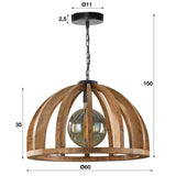 Hanging lamp Madri DH Interior Mango LxWxH 69x69x50 Mango wood White photo size indication