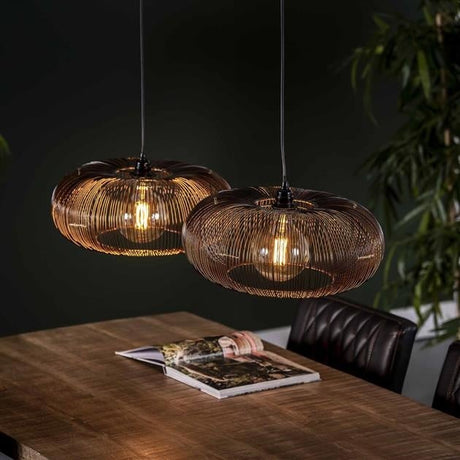 Hanging lamp Jill DH Interior Black LxWxH 88x49x29 Nickel Atmospheric photo diagonal front view