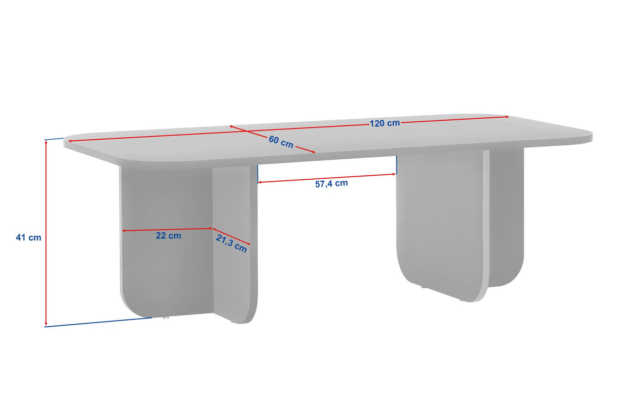 Akira coffee table in Atlantic Pine 120 cm Melamine-coated wood